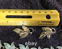 Lovely Coro Necklace Earrings & Bracelet Robin's Egg Blue Enamel Silver tone #2