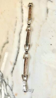 Lovely vintage'70s Italian sterling silver marked floral enamel bracelet
