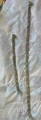 MARGOT DE TAXCO Sterling Silver Greek Key Blue Enamel Inlay Necklace + Bracelet