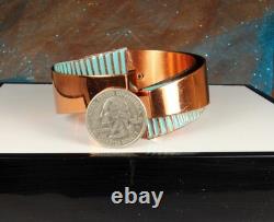 MATISSE SCULTURA Blue Enamel Signed Set 1950s Wearable Art Abstract Modern 96.6g