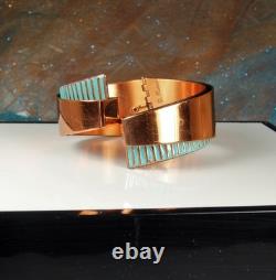 MATISSE SCULTURA Blue Enamel Signed Set 1950s Wearable Art Abstract Modern 96.6g