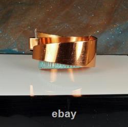 MATISSE SCULTURA Blue Enamel Signed Set 1950s Wearable Art Abstract Modern 96.6g