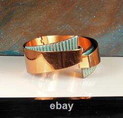 MATISSE SCULTURA Blue Enamel Signed Set 1950s Wearable Art Abstract Modern 96.6g