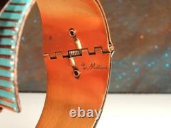 MATISSE SCULTURA Blue Enamel Signed Set 1950s Wearable Art Abstract Modern 96.6g
