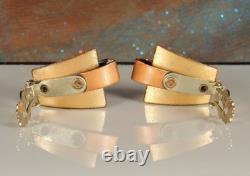 MATISSE SCULTURA Blue Enamel Signed Set 1950s Wearable Art Abstract Modern 96.6g