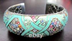 MATTHEW CAMPBELL LAURENZA Sterling Silver Blue Enamel Gemstone Fine Bracelet