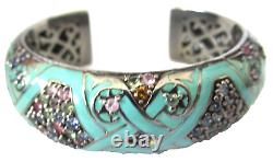 MATTHEW CAMPBELL LAURENZA Sterling Silver Blue Enamel Gemstone Fine Bracelet