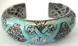 MATTHEW CAMPBELL LAURENZA Sterling Silver Blue Enamel Gemstone Fine Bracelet