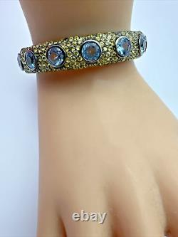 MCL Matthew Campbell Laurenza Enamel Sterling 925 Topaz Corundum Cuff Bracelet