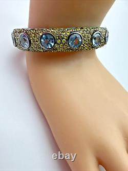 MCL Matthew Campbell Laurenza Enamel Sterling 925 Topaz Corundum Cuff Bracelet