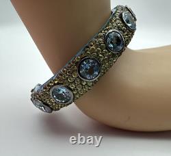 MCL Matthew Campbell Laurenza Enamel Sterling 925 Topaz Corundum Cuff Bracelet