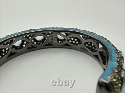 MCL Matthew Campbell Laurenza Enamel Sterling 925 Topaz Corundum Cuff Bracelet