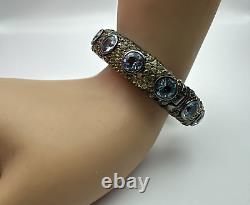 MCL Matthew Campbell Laurenza Enamel Sterling 925 Topaz Corundum Cuff Bracelet