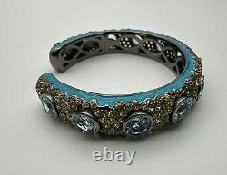 MCL Matthew Campbell Laurenza Enamel Sterling 925 Topaz Corundum Cuff Bracelet