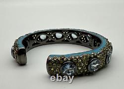 MCL Matthew Campbell Laurenza Enamel Sterling 925 Topaz Corundum Cuff Bracelet