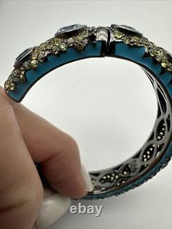 MCL Matthew Campbell Laurenza Enamel Sterling 925 Topaz Corundum Cuff Bracelet