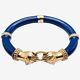 Milor Italy Vintage Blue Enamel Panther Bracelet