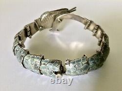 Margo De Taxco Design Sterling Silver Enamel Snake Bracelet by ALBA, J. Quiroz