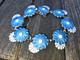 Margot De Taxco Bracelet Blue And White Enamel Daisys/flowers