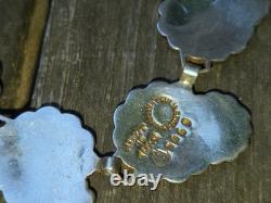Margot De Taxco Bracelet Blue and White Enamel Daisys/flowers
