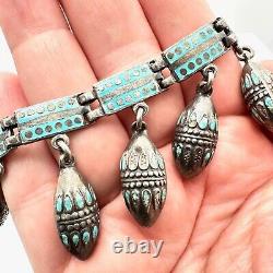 Margot De Taxco Mexico Bracelet Sterling Silver Blue Enamel Hallmarked Numbered