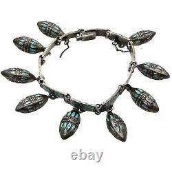 Margot De Taxco Mexico Bracelet Sterling Silver Blue Enamel Hallmarked Numbered