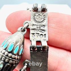 Margot De Taxco Mexico Bracelet Sterling Silver Blue Enamel Hallmarked Numbered