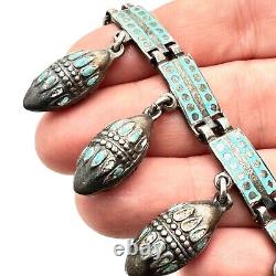 Margot De Taxco Mexico Bracelet Sterling Silver Blue Enamel Hallmarked Numbered