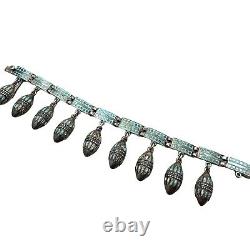 Margot De Taxco Mexico Bracelet Sterling Silver Blue Enamel Hallmarked Numbered