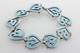 Margot De Taxco Vtg Sterling Silver 925 Ram Heart 5381 Blue Enamel Bracelet 7.5