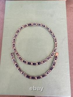 Margot de Taxco Mosaic Blue Enamel Sterling Silver Necklace and Bracelet 5403A