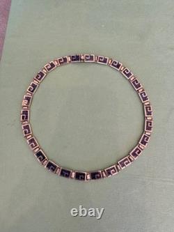 Margot de Taxco Mosaic Blue Enamel Sterling Silver Necklace and Bracelet 5403A