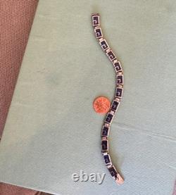 Margot de Taxco Mosaic Blue Enamel Sterling Silver Necklace and Bracelet 5403A