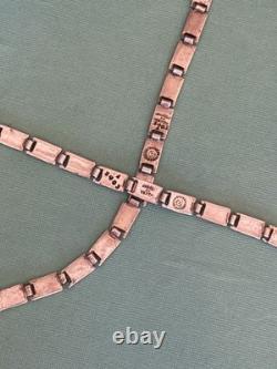 Margot de Taxco Mosaic Blue Enamel Sterling Silver Necklace and Bracelet 5403A