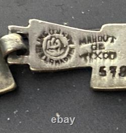 Margot de Taxco Sterling Silver Blue and White Enamel Bracelet