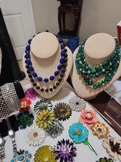 Massive 74pc Estate Jewelry Lot Trifari, Weiss, Murano & Haskell-Style Masterp