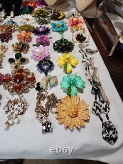 Massive 74pc Estate Jewelry Lot Trifari, Weiss, Murano & Haskell-Style Masterp