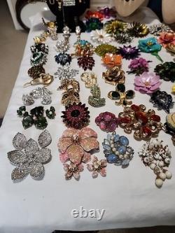 Massive 74pc Estate Jewelry Lot Trifari, Weiss, Murano & Haskell-Style Masterp