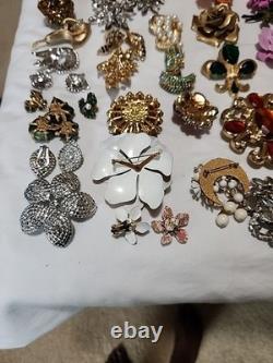 Massive 74pc Estate Jewelry Lot Trifari, Weiss, Murano & Haskell-Style Masterp