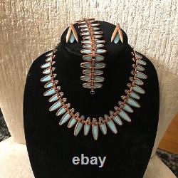 Matise Pale Blue Enamel Copper Necklace Bracelet Earring Set Awaiting Spring