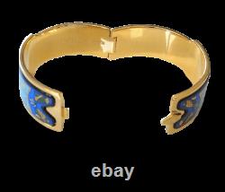 Michaela Frey Enamel & Plated Gold 18k Egypt Nefertiti Royal Claps Bangle