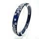 Michaela Frey Vintage Bangle Rarity With Floral Enamel, Blue And White