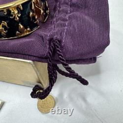 Michaela Von Habsburg Gold Plated Blue Enamel Fleur De Lis Clasp Cuff Bracelet