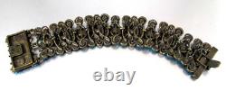 Michal Negrin Blue Enamel Flower Cherub Crystal Bracelet