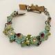 Michal Negrin Bracelet Enamel Blue Green Pastel Floral Shabby Romantic Fairycore
