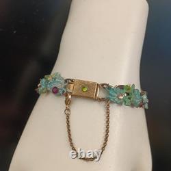 Michal Negrin Bracelet Enamel Blue Green Pastel Floral Shabby Romantic Fairycore