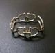 Mid-century Horsebit 800 Silver Blue Enamel Bracelet