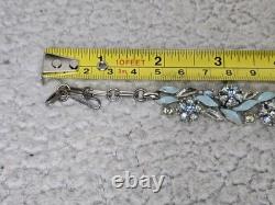 Mid-Century Lisner Baby Blue Enamel 16 Necklace & 7 Bracelet Demi-Parure Set