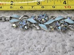 Mid-Century Lisner Baby Blue Enamel 16 Necklace & 7 Bracelet Demi-Parure Set