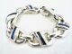 Midcentury'70s Modernist Vintage Henkel & Grosse Sterling Blue Enamel Bracelet